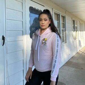 Light Pink Space Jam Lola Bunny Lightweight Hoodie - Size Small